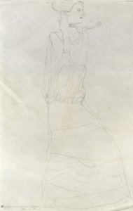 Pysyvä nainen kädet kohotettuina tekijältä Gustav Klimt
