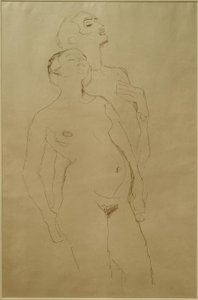 Pysyvät rakastajat (tutkistelu Aadamille ja Eevalle) tekijältä Gustav Klimt