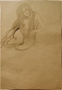 Study for Voluptuousness" Beethoven Frieze -teoksessa tekijältä Gustav Klimt