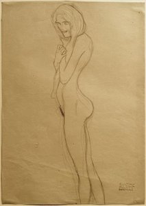 Tutkimus vasemmalle gorgonille Beethoven-friisissä tekijältä Gustav Klimt