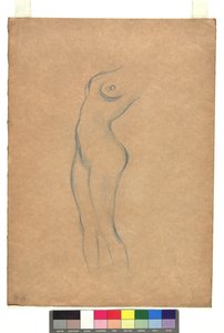 Studie zu einem stehenden weiblichen Akt nach links tekijältä Gustav Klimt