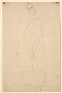 Tutkimus pukeutuneesta raskaana olevasta naisesta, n.1915-16 (lyijykynä simili Japan paperille) tekijältä Gustav Klimt
