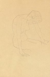 Tutkimus naisen alastonkuvasta, n. 1908-1909 tekijältä Gustav Klimt