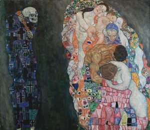 ”Kuolema ja elämä” tekijältä Gustav Klimt