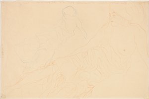 Kaksi tutkimusta makuuasennosta, 1913 tekijältä Gustav Klimt