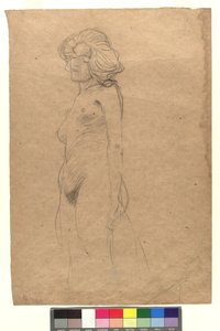 Weiblicher Akt nach links tekijältä Gustav Klimt