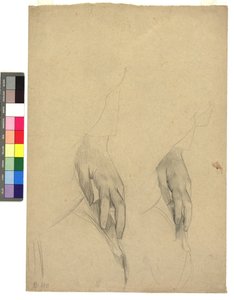 Zwei Handstudien, Finger ans Ohr gelegt tekijältä Gustav Klimt