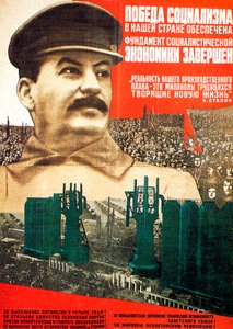 Sosialismin voitto Neuvostoliitossa on taattu, juliste, 1932.