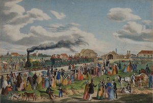 München-Augsburg-rautatien avaaminen 1. syyskuuta 1839 1839. tekijältä Gustav Kraus
