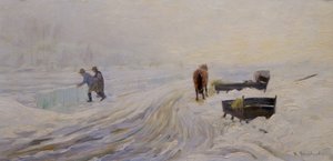 Jään leikkaaminen Bondivannilla tekijältä Gustav Wentzel