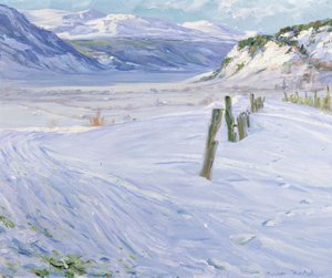 Talvimaisema (öljy kankaalle) tekijältä Gustav Wentzel