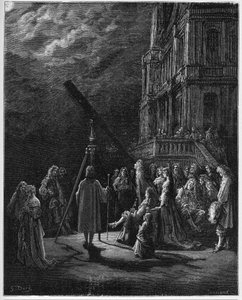 Un Animal dans la Lune - eläin kuussa - Jean de La Fontainen (Lafontaine) (1621-95) "Fablesista" - kaiverrus Gustave Doren (1832-83) mukaan - Yksityinen kokoelma tekijältä Gustave (after) Dore