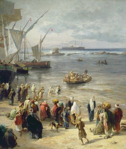 Jaffa, turkkilaisten sotilaiden värväys Palestiinassa, 1888 (oikea yksityiskohta numerosta 226323)