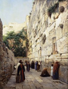 Rukoileminen länsimuurilla, Jerusalemissa,