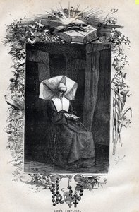 Sisar Simplicen muotokuva - Gustave Brionin (1824-1877) kuvitus Victor Hugon (1802-1885) "The Miserables - Ensimmäinen osa: Fantine" -kuvaan 1862 tekijältä Gustave Brion