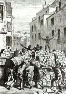 Barrikadi, kuvitus Victor Hugon (1802-85) teoksesta "Les Miserables"