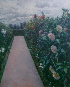 Puutarhapolku ja daaliapenkit, Petit Gennevilliers tekijältä Gustave Caillebotte
