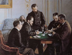 Besigue Party, noin 1881. tekijältä Gustave Caillebotte