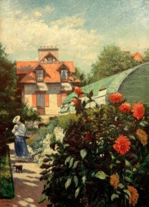 Puutarha, Petit Gennevilliers (Les dahlias, Jardin du Peti tekijältä Gustave Caillebotte