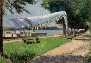 Pyykin kuivaus Seinen rannalla, Petit Gennevilliers tekijältä Gustave Caillebotte