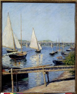 Purjeveneet Argenteuilissa Gustave Caillebotten (1848-1894) maalaus 1888 su. 0,65x0,55 m Pariisi, musee d