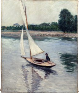 Purjelaiva Seine-joella Argenteuilissa tekijältä Gustave Caillebotte
