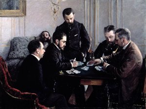 Bezique-peli, 1881 tekijältä Gustave Caillebotte