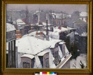 Vue de toits (Effet de neige), dit Toits sous la neige tekijältä Gustave Caillebotte