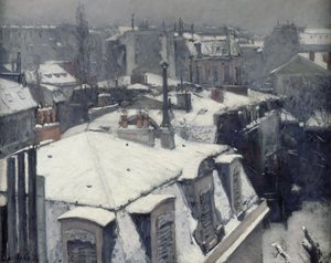Katot lumessa tekijältä Gustave Caillebotte