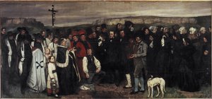 Hautajaiset Ornansissa - Öljy kankaalle tekijältä Gustave Courbet