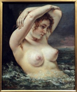 Nainen aallolla tekijältä Gustave Courbet