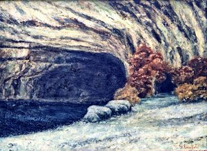 Lumipeitteinen Loue-luola tekijältä Gustave Courbet