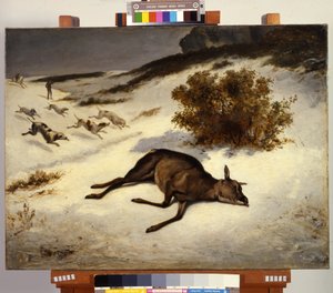 Hind pakotettiin laskeutumaan lumeen tekijältä Gustave Courbet