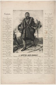 Jean Journet lähdössä valloittamaan yleisen harmonian, 1850. tekijältä Gustave Courbet
