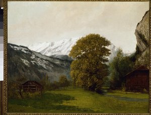Maisema Interlakenissa, Sveitsissä tekijältä Gustave Courbet