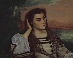 Gabrielle Borreaun haaveilumuotokuva, 1862. tekijältä Gustave Courbet