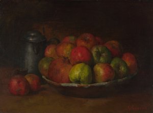 Asetelma omenoiden ja granaattiomenan kanssa, 1871-1872 tekijältä Gustave Courbet