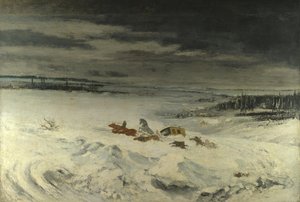 Diligence in the Snow, 1860 tekijältä Gustave Courbet