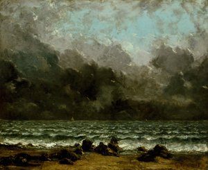 Meri, n. 1865 (öljy kankaalle) tekijältä Gustave Courbet