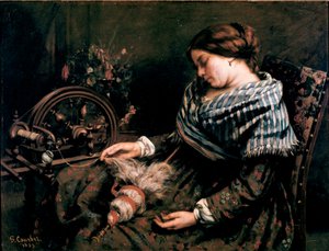 Gustave Courbetin (1819-1877) Nukkuva pyörän maalaus 1853 Dim. 91x115 cm Montpellier, Musee Fabre tekijältä Gustave Courbet