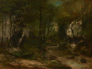 The Stream (Le Ruisseau du Puits-Noir; Loue-laakso) tekijältä Gustave Courbet
