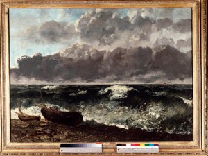 Myrskyinen meri sanoo aallon. Gustave Courbetin (1819-1877) maalaus tekijältä Gustave Courbet