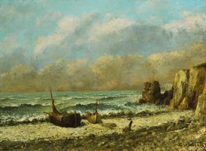 Kaksi venettä rannalla, tekijältä Gustave Courbet