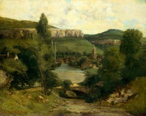 Näkymä Ornansiin, luultavasti 1850-luvun puolivälissä. tekijältä Gustave Courbet
