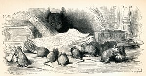 Gustave Doren teoksen jälkeen La Fontainen tarinoista. Gustave Doren elämästä ja muistelmista, julkaistu 1885. tekijältä Gustave Dore