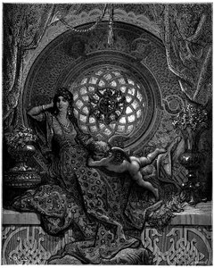 Alcinan kauneus voittaa kaikki Ruggieron epäilykset tekijältä Gustave Dore