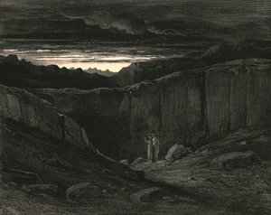 Hylkää kaikki toivo, te jotka astutte tänne, c1890. tekijältä Gustave Dore