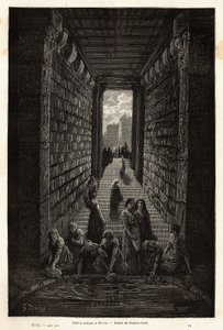 Antiikkinen vesisäiliö, edelleen käytössä, Meridassa. Gustave Doren (1832-1883) kuvittaja ja Baron Ch. Davillier-reaktori, vuonna 1862, julkaistiin "Le tour du monde, nouveau journal des voyages" -lehdessä tekijältä Gustave Dore