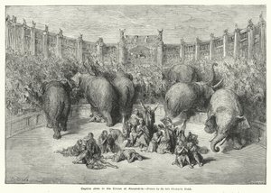 Vangitut juutalaiset Aleksandrian sirkuksessa (kaiverrus) tekijältä Gustave Dore