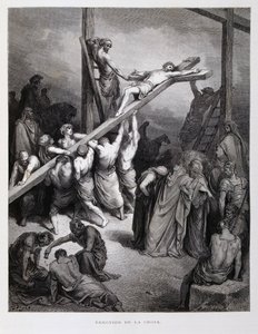 Kristus ristiinnaulittuna, kuvitus Doren Raamatusta. tekijältä Gustave Dore